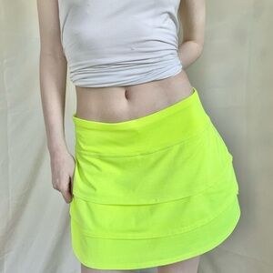 Athleta low rise Neon Yellow Swagger Tennis Skirt